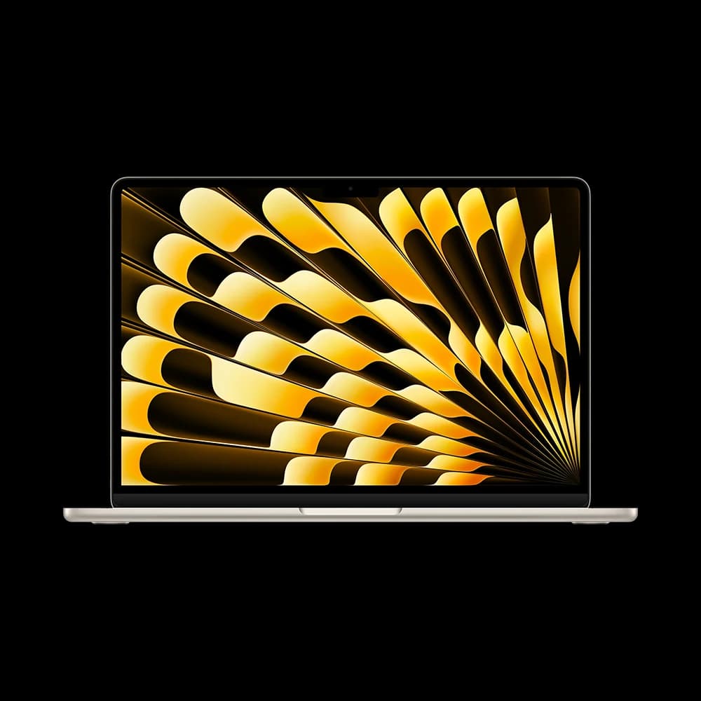 MacBook Air 13 pouces M5 Lumière stellaire, vue de face