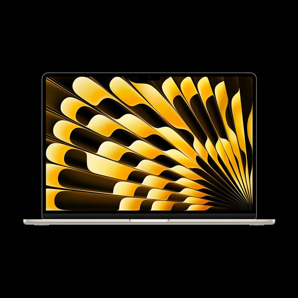 MacBook Air 15 pouces M5 Lumière stellaire, vue de face