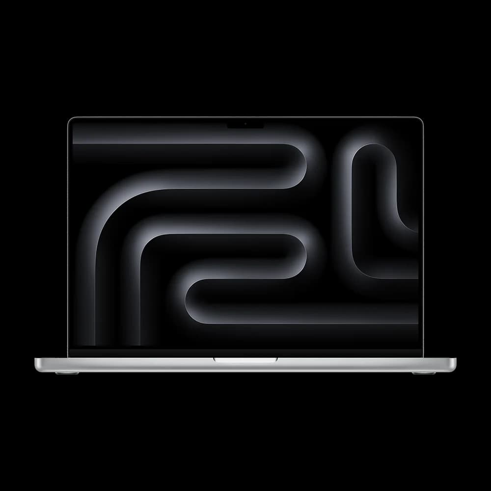 MacBook Pro 16 pouces M5 Pro Argent, vue de face