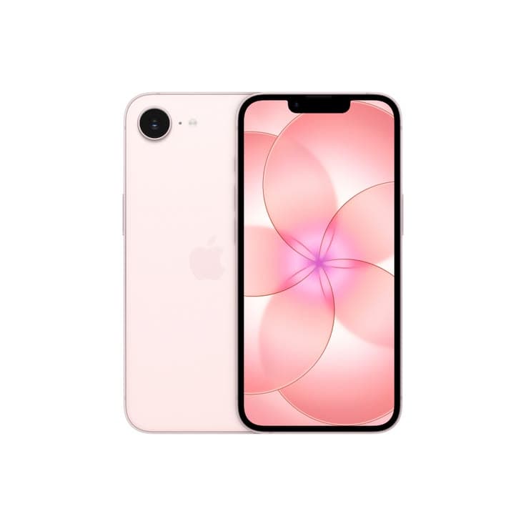 iPhone 17e noir et rose tendre, vues avant et arrière